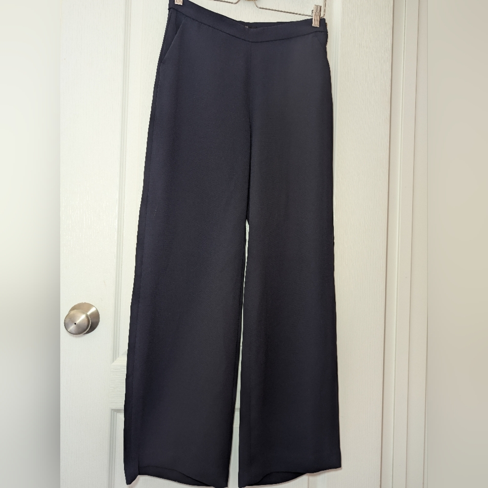 H&m Women's Navy Wide-Leg Pants